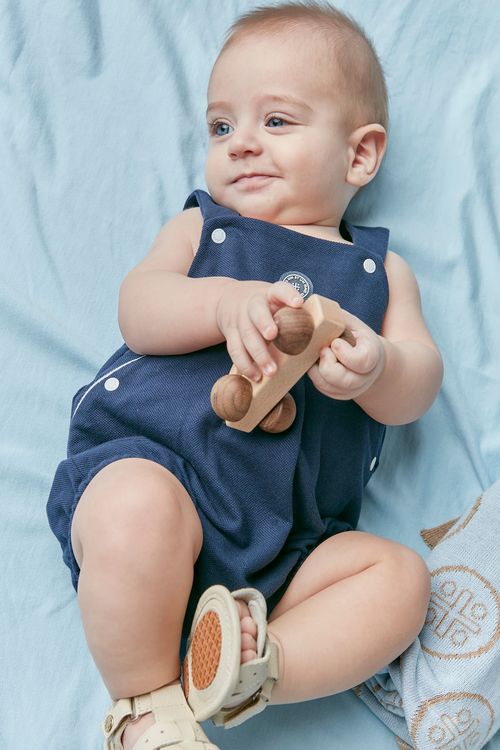 Romper Fofinho para Bebê de Piquet com Etiqueta Termo Personalizada Um Mais Um