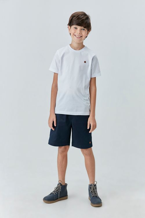 Camiseta Básica de Malha 100% Algodão para Menino