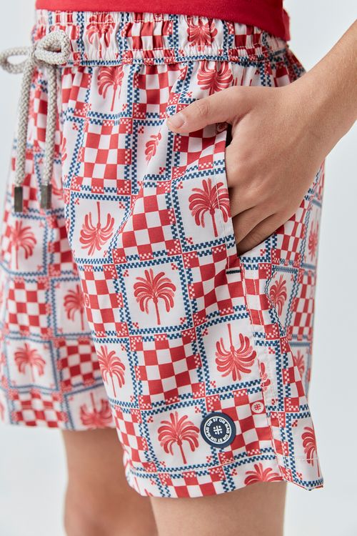 Short D'água Infantil para Menino de Nylon Estampado com Cueca