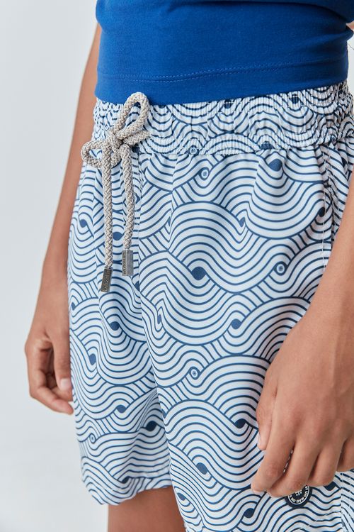 Short D'água com Cueca para Menino de Nylon com Estampa