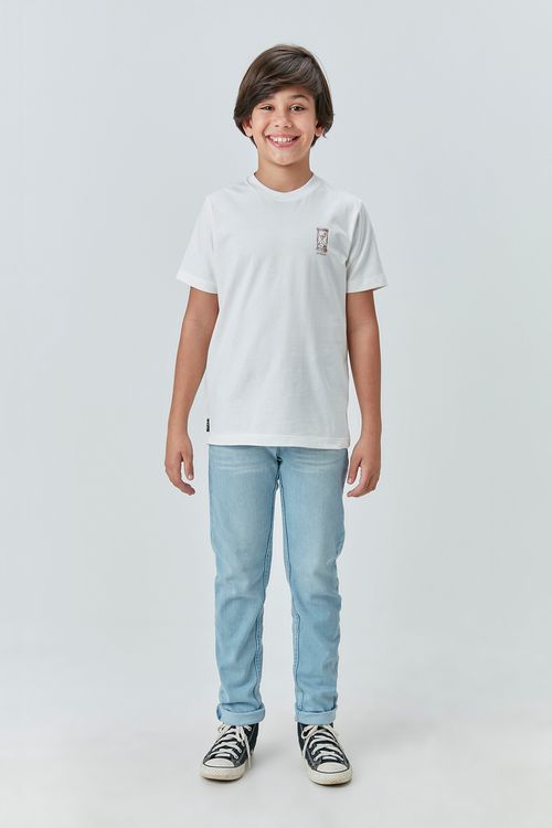 Camiseta Infantil para Menino de Malha 100% Algodão com Estampa Ampulheta