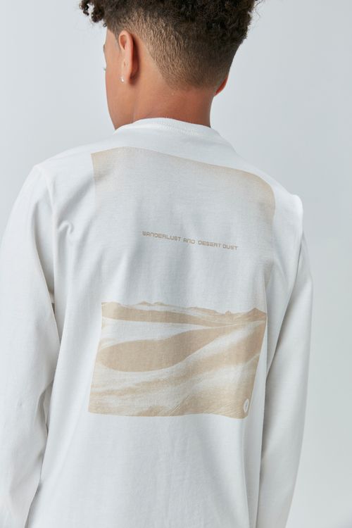 Camiseta Infantil de Malha 100% Algodão com Estampa Desértica para Menino