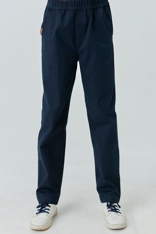 Calça Social Básica Infantil para Menino de Sarja com Elastano Fio Tinto