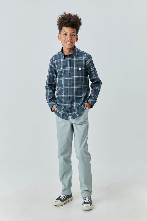 Calça Social Básica Infantil para Menino de Sarja com Elastano
