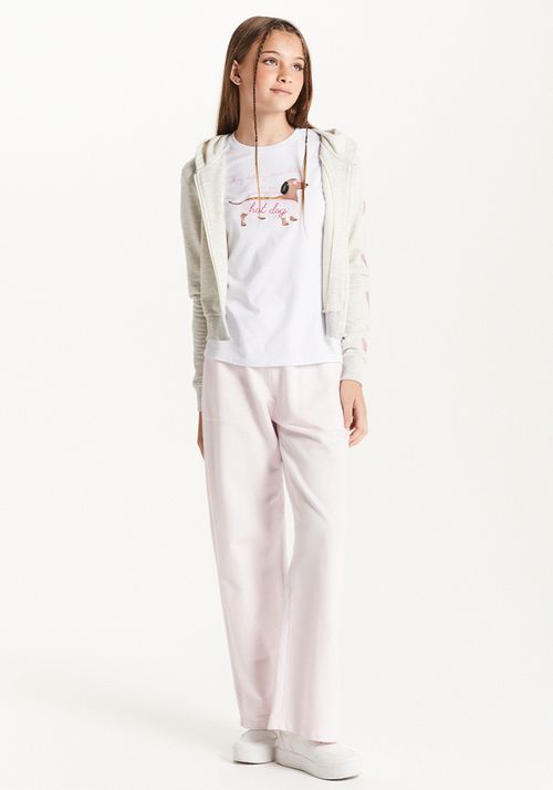 CALÇA WIDE LEG EM MOLETOM