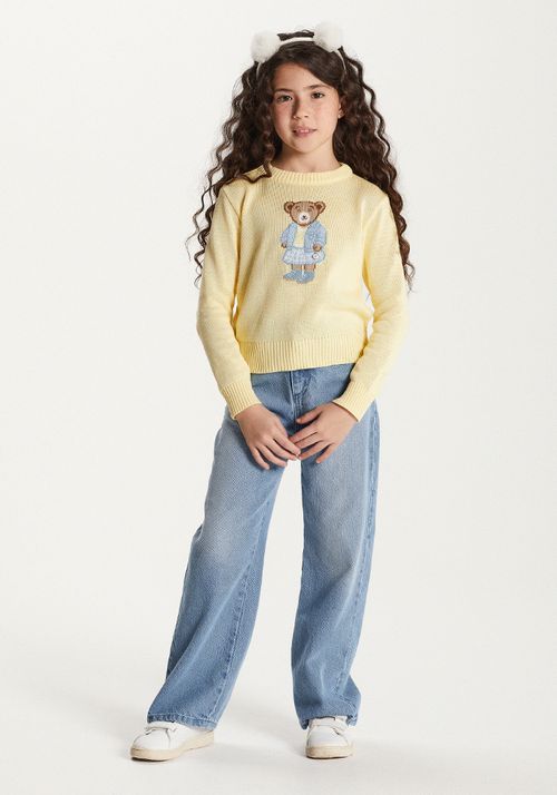 BLUSA EM TRICOT C/ ESTAMPA URSO